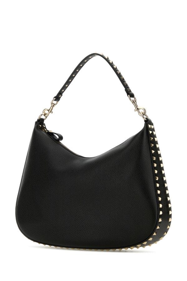 ブラック レザー HOBO ロックスタッド ショルダー バッグ
