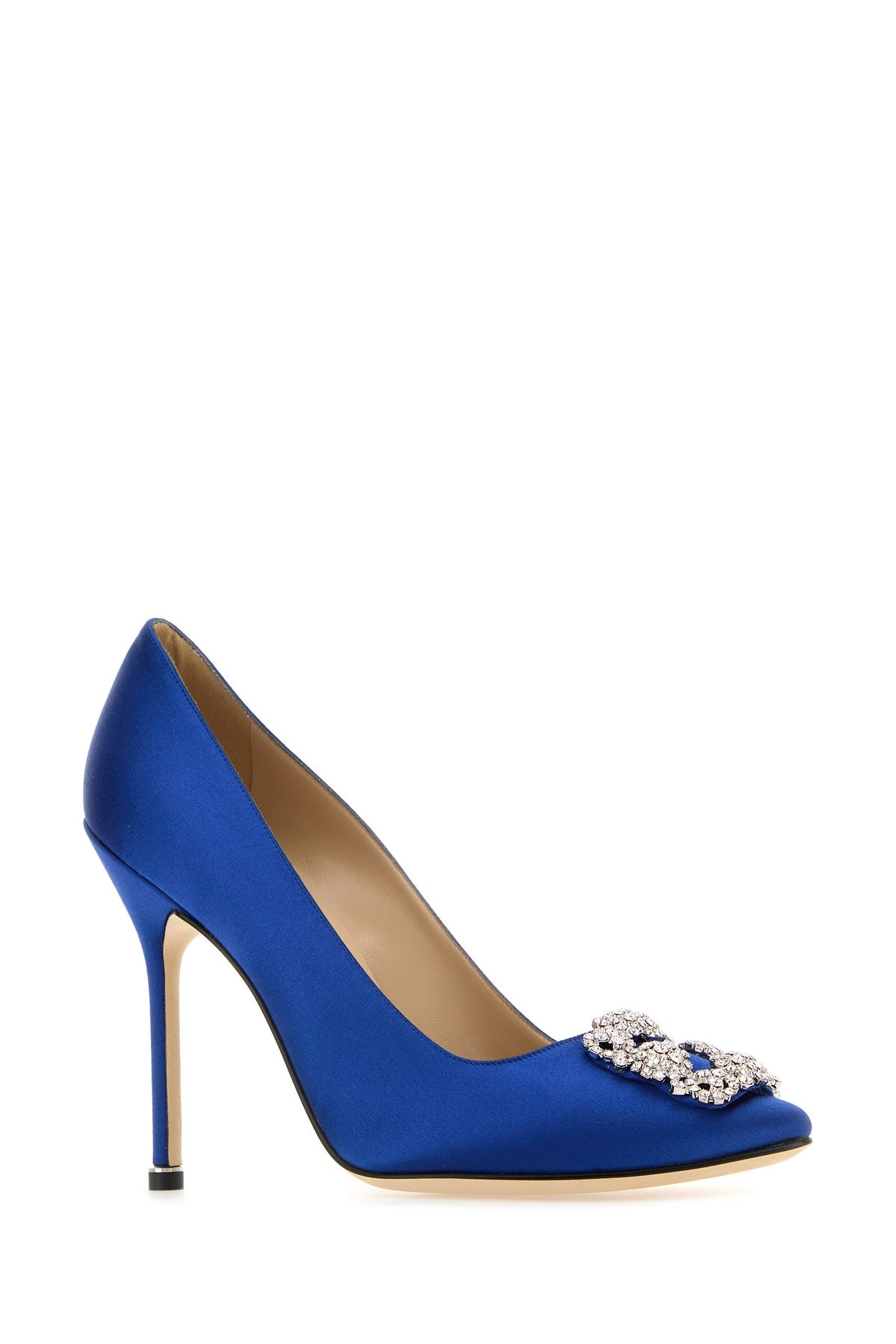 【関税送料込】マノロブラニク チランギサテンサンダル ブルー □Manolo Blahnik(マノロブラニク)チランギ装飾サテンサンダル