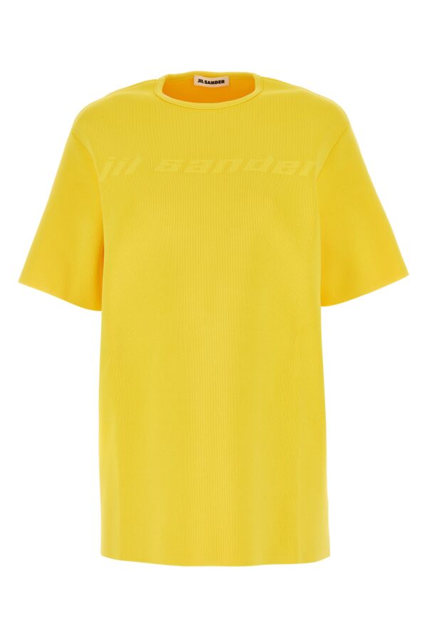イエロー ビスコース ブレンド Tシャツ