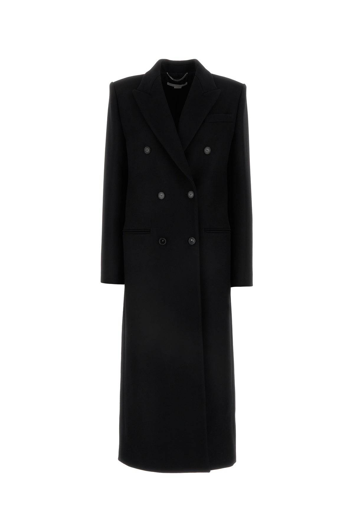 【Stella McCartney】ダブルブレストウールコート Women コンクリート ダブルブレスト ウール ロングコート