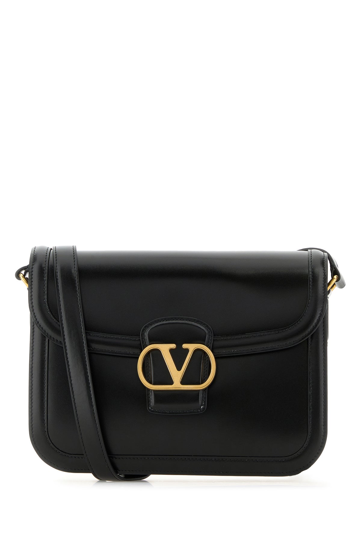 VALENTINO レザー ロゴ ショルダーバッグ 6W2B0R15UHFREN Valentino/ヴァレンティノ｜ブラック レザー ショルダー バッグ