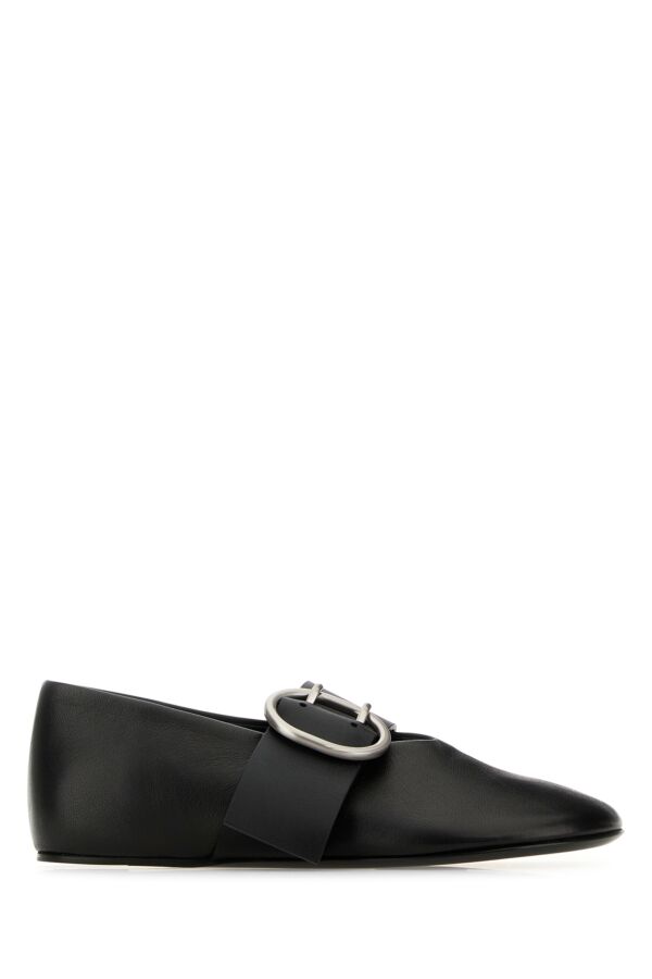 Jil Sander/ジルサンダー｜ブラック レザー バレリーナ