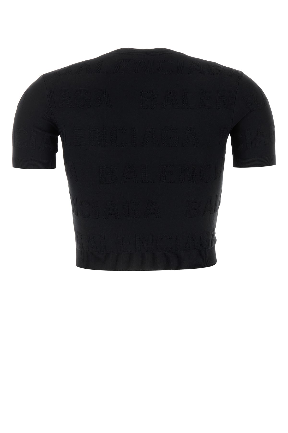 ブラック ストレッチ ビスコース ブレンド Tシャツ