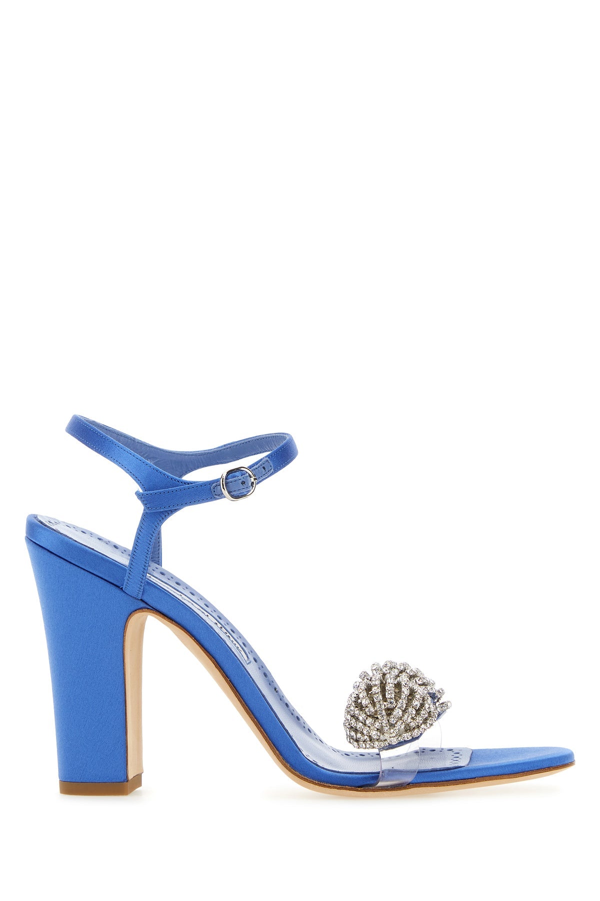 ◆Manolo Blahnik◆ゲーブル装飾サテンサンダル MANOLO BLAHNIK Chilanghi サテン スライドサンダル バックル