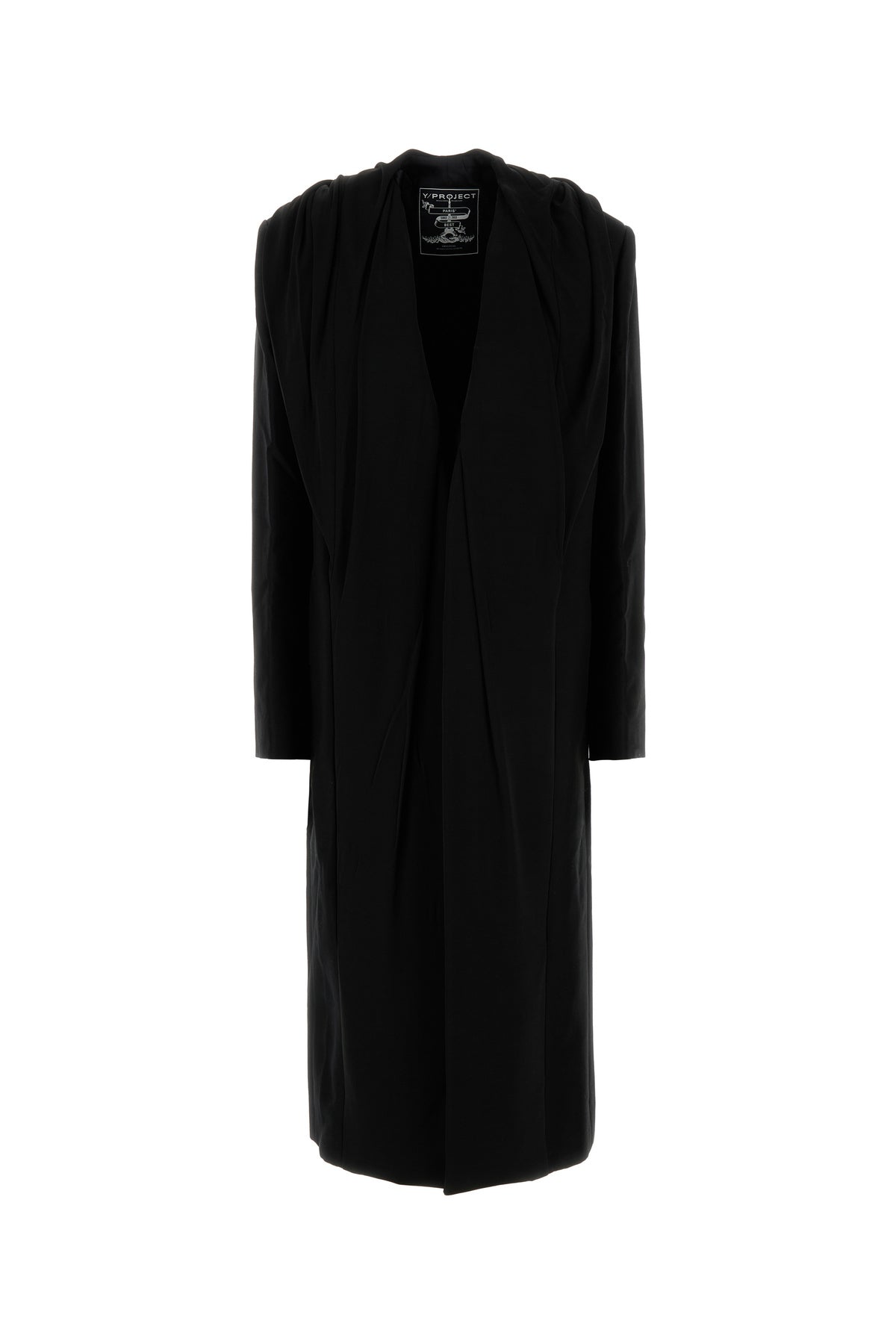 コート Y PROJECT FW24 Black cotton coat (201CO003F530 BLACK) Y_Project/ワイプロジェクト|ブラック コットン コート