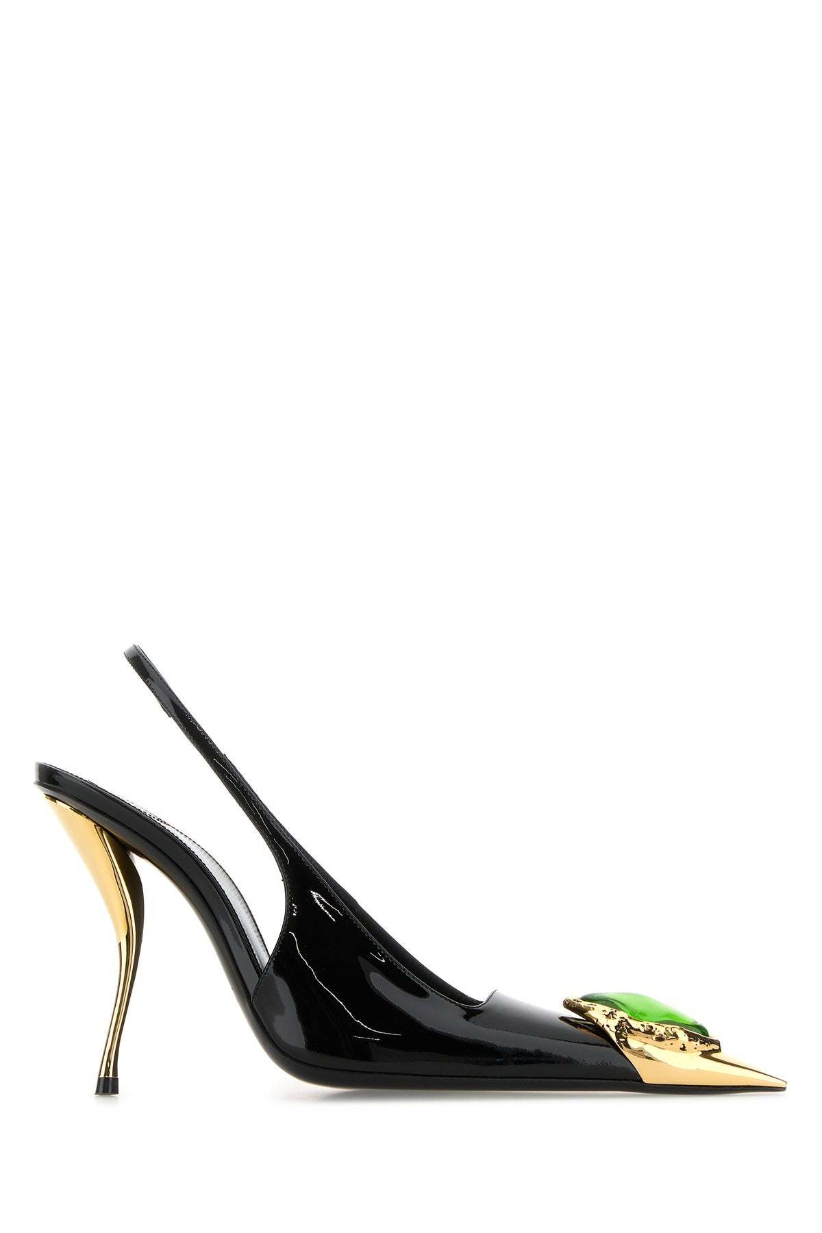 ブラック レザー パンプス