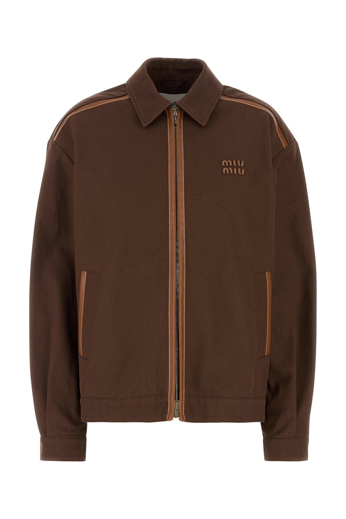 【関税&送料込】Miu Miu Chocolate Cotton Jacket Miu Miu/ミュウミュウ|チョコレート コットン ジャケット