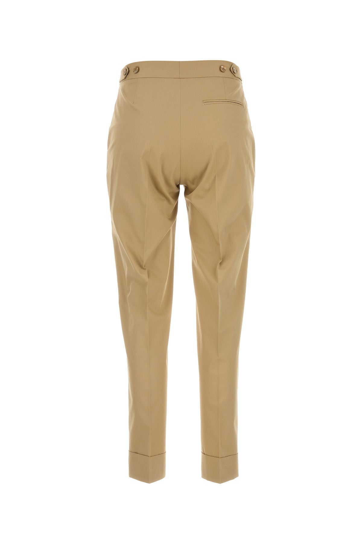 ベージュ ストレッチ コットン ブレンド パンツ