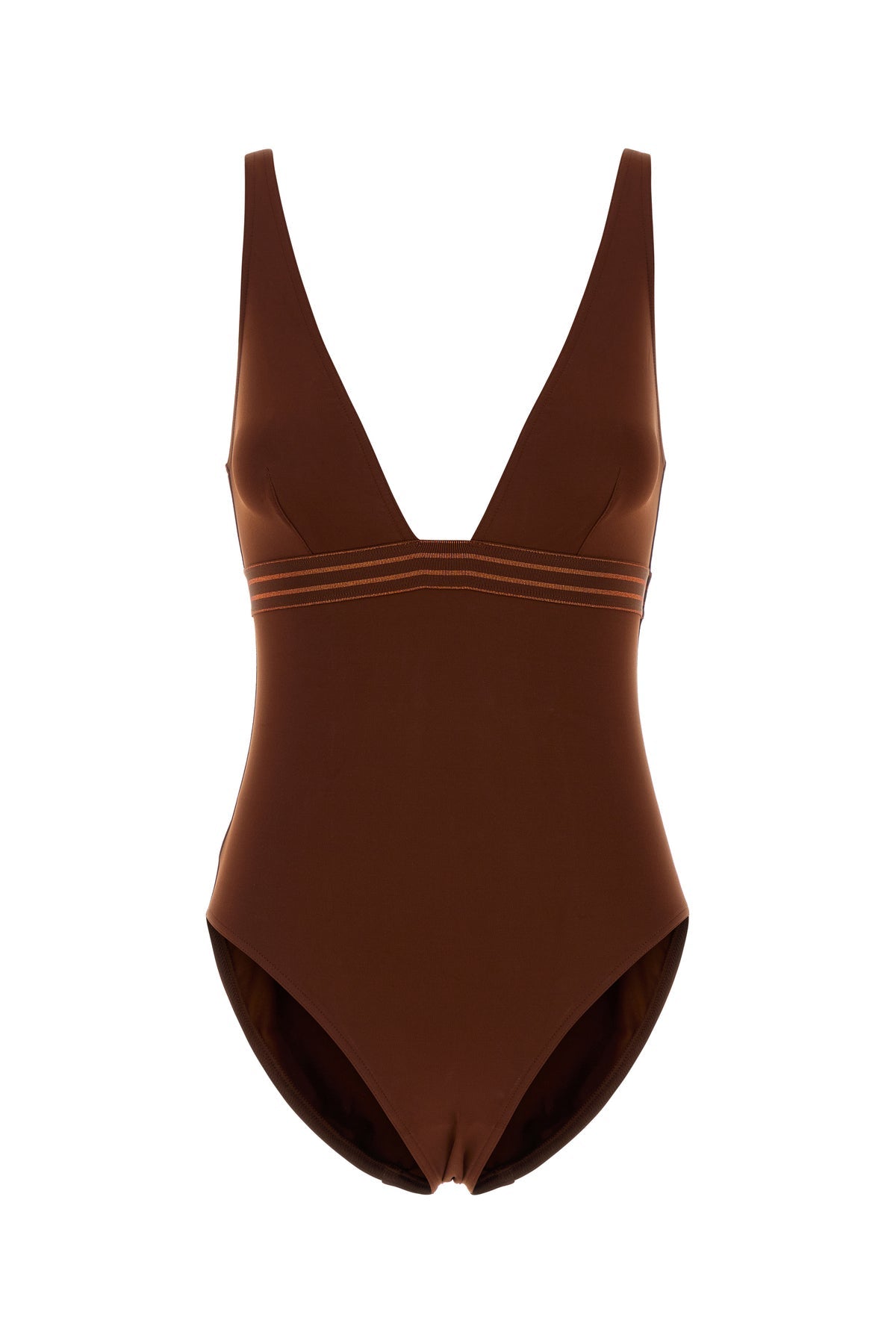 ワンピース水着 ERES Brown stretch nylon Sillage swimsuit (012517 TORTUE) Eres/エレス｜ブラウン ストレッチ ナイロン スイムスーツ