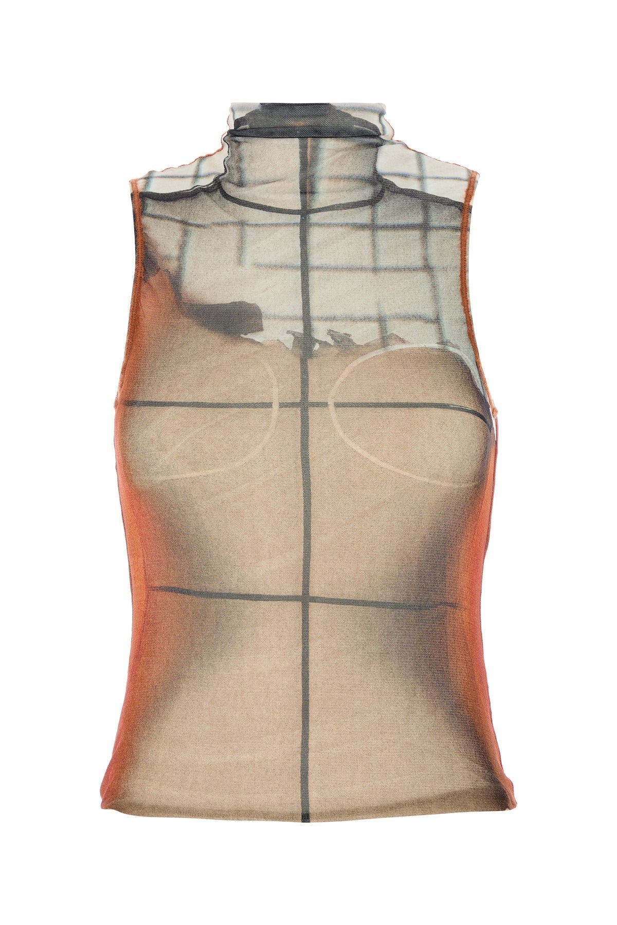 JEAN PAUL GAULTIER｜プリント チュール タンク トップ