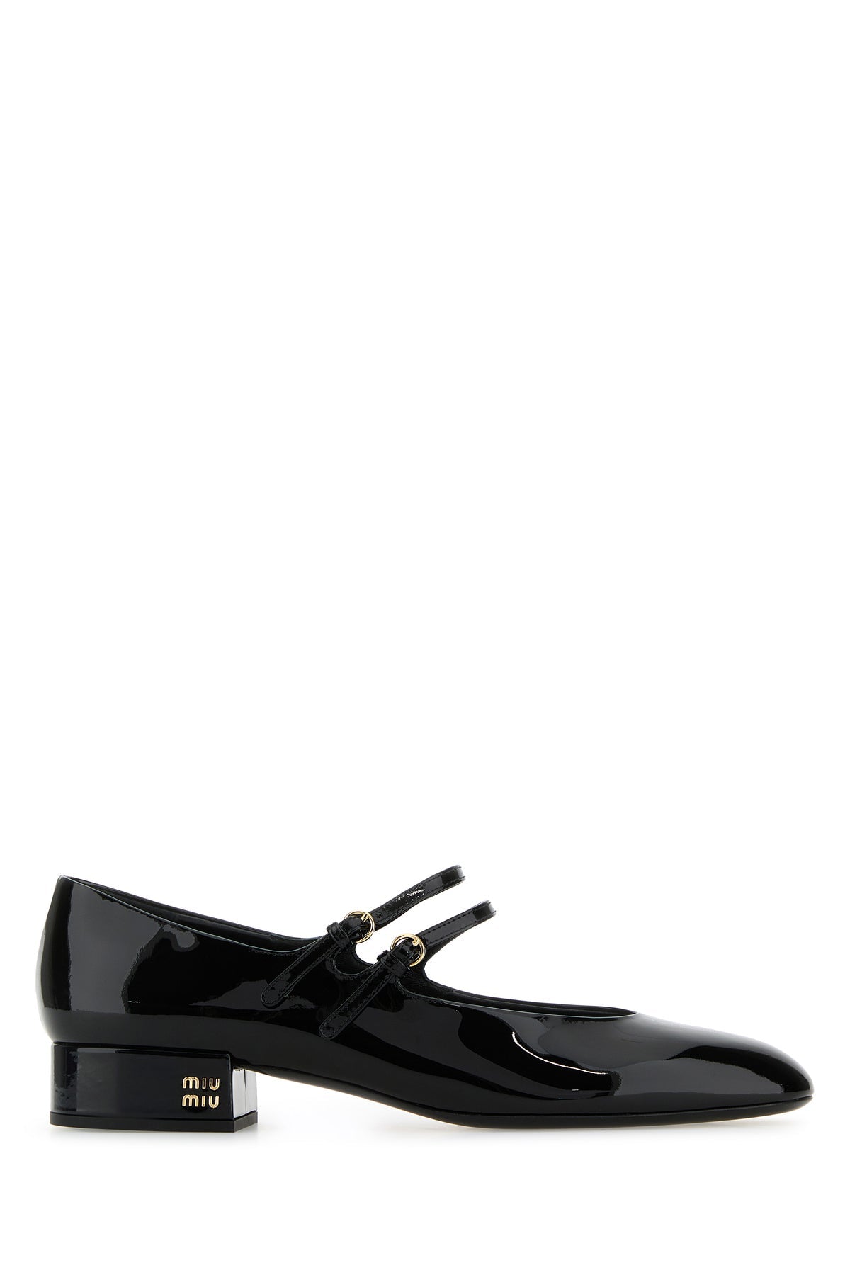 パンプス MiuMiu SHOES (5I522EF025069 F0002) Black Patent Leather Slingback Pumps With Buckles | Miu Miu