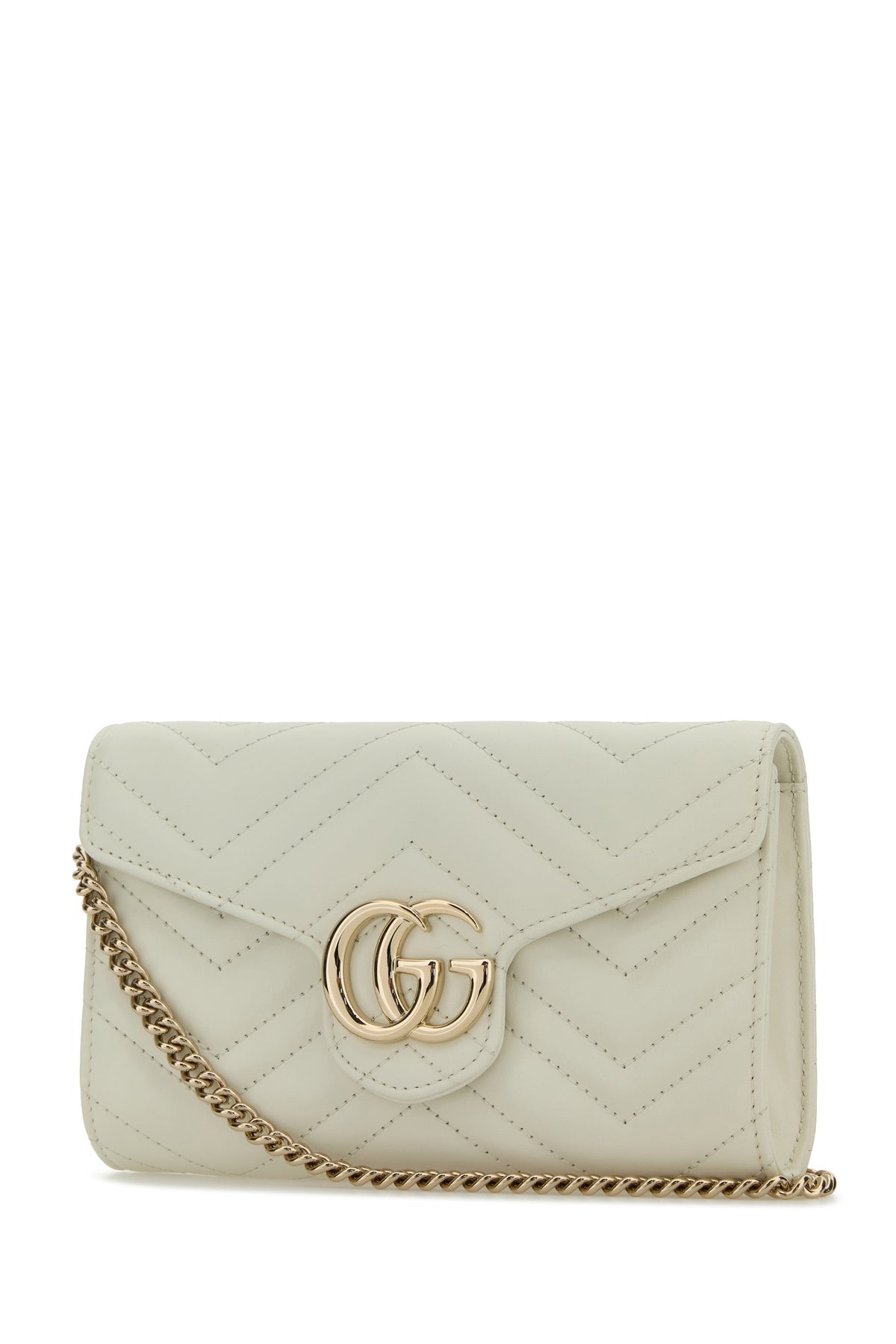 GUCCI グッチ GG型押しロゴ ハンドバッグ オフホワイトシマレザー