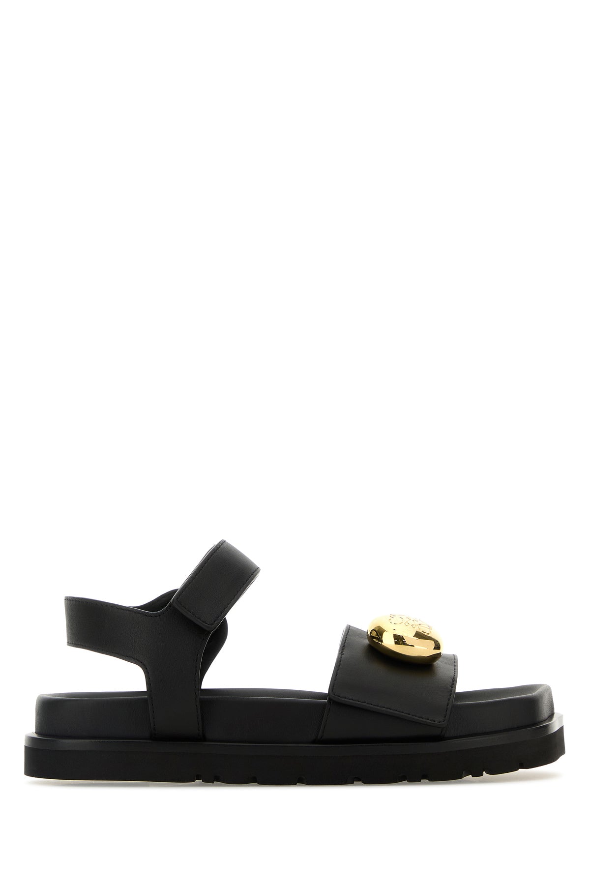 シックでお洒落☆【LOEWE】ロエベ レザーサンダル LOEWE ロエベ サンダル 靴 レザー ブラック 37 レディース