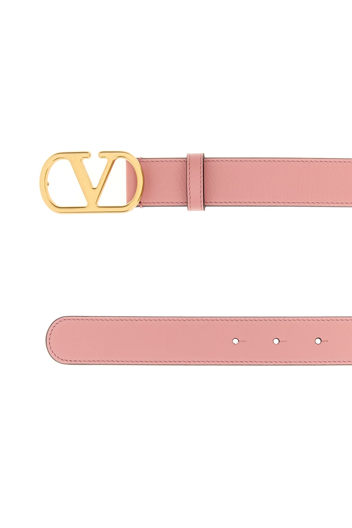 ピンク レザー Vロゴ ベルト