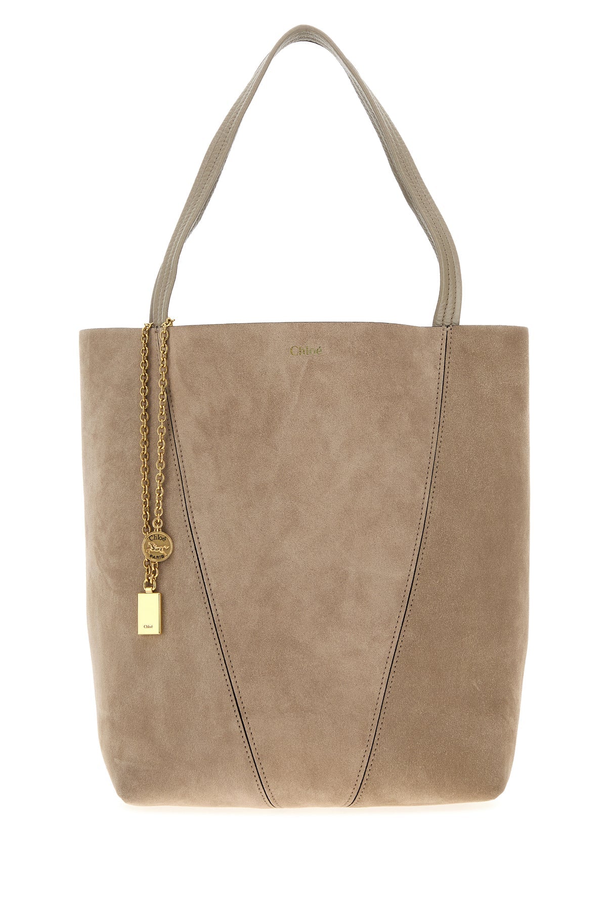 Chloe クロエ Chloe/クロエ｜グレー スエード ショッピング バッグ