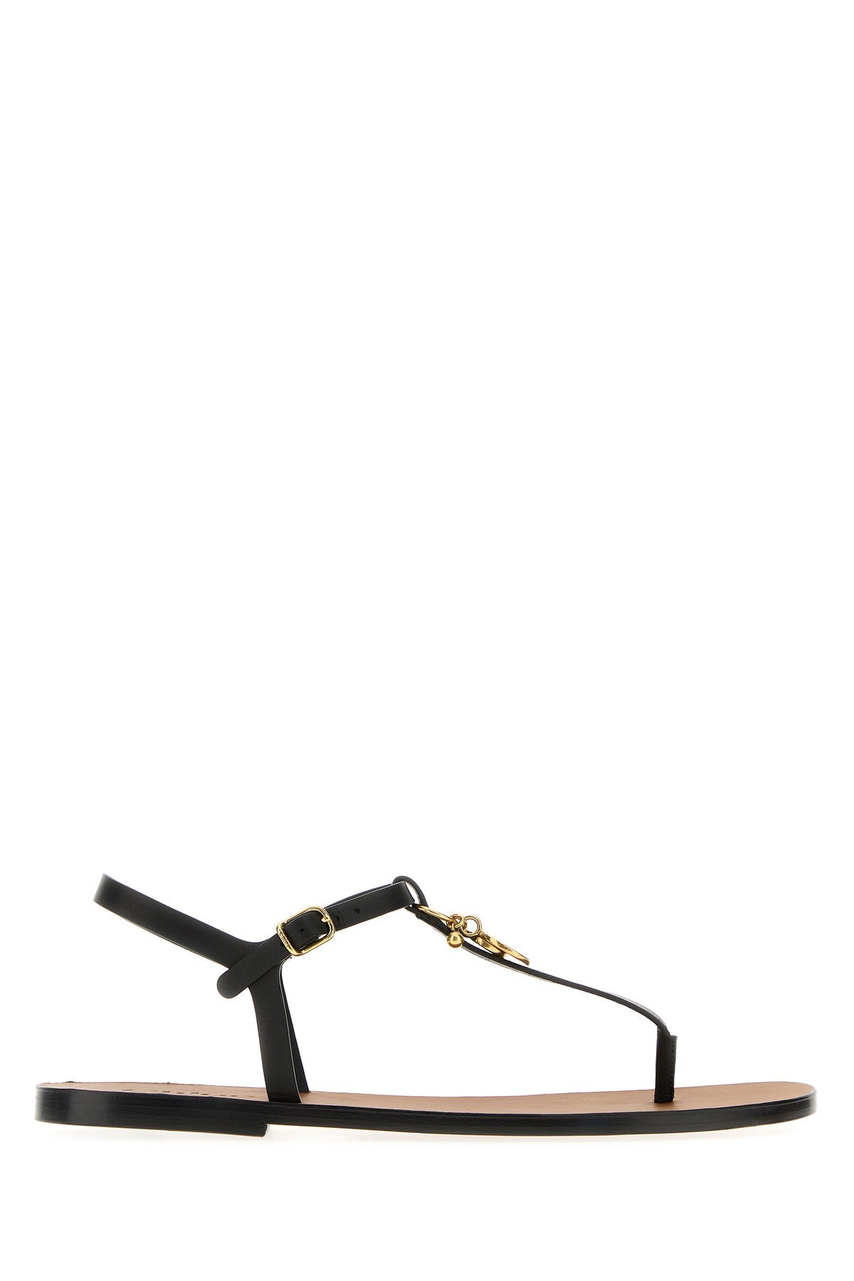Chloe/クロエ｜ブラック レザー トング サンダル