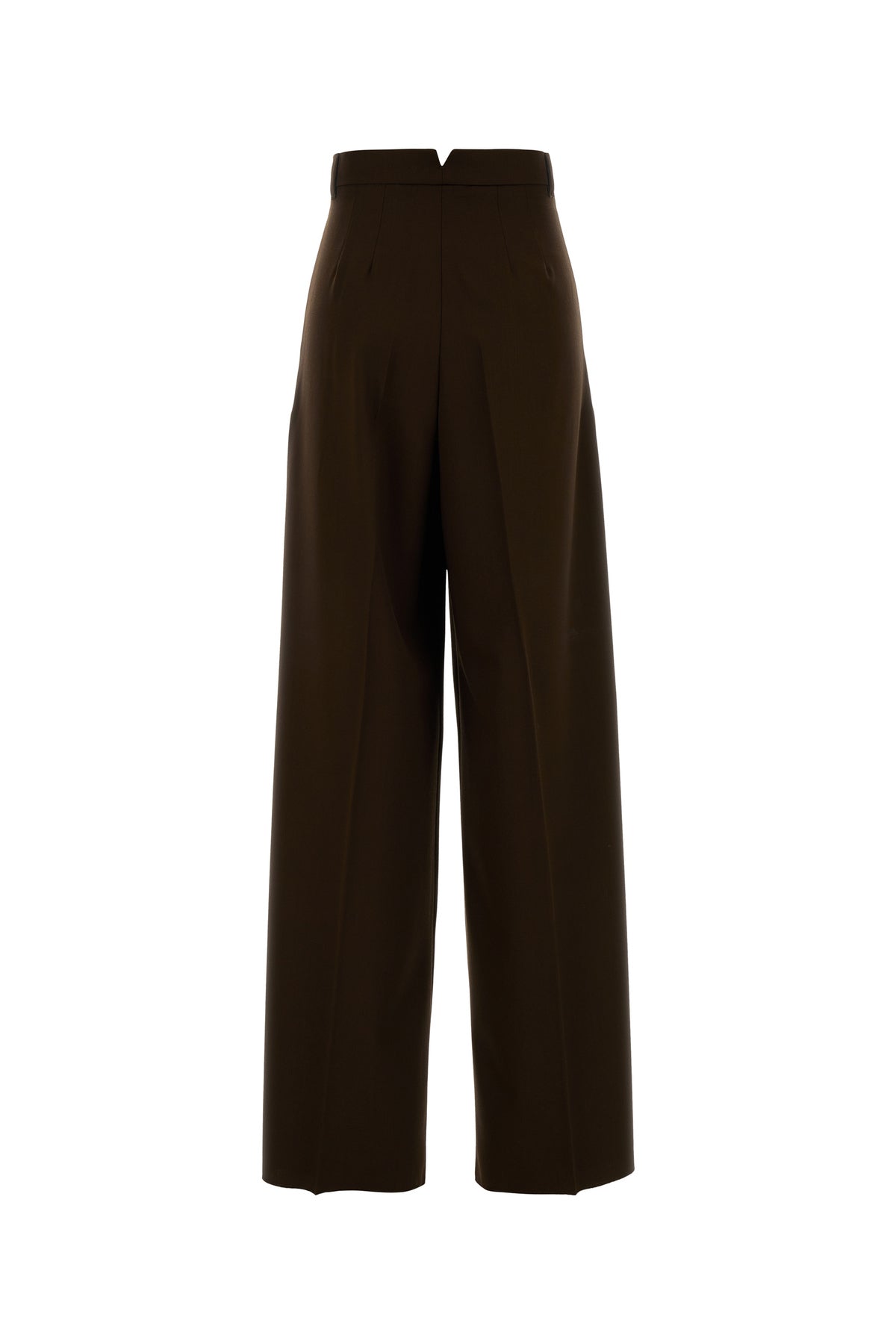 【FW25】MAX MARA ワイドレッグパンツ Max Mara/マックスマーラ|ブラウン ウール ワイドレッグ パンツ