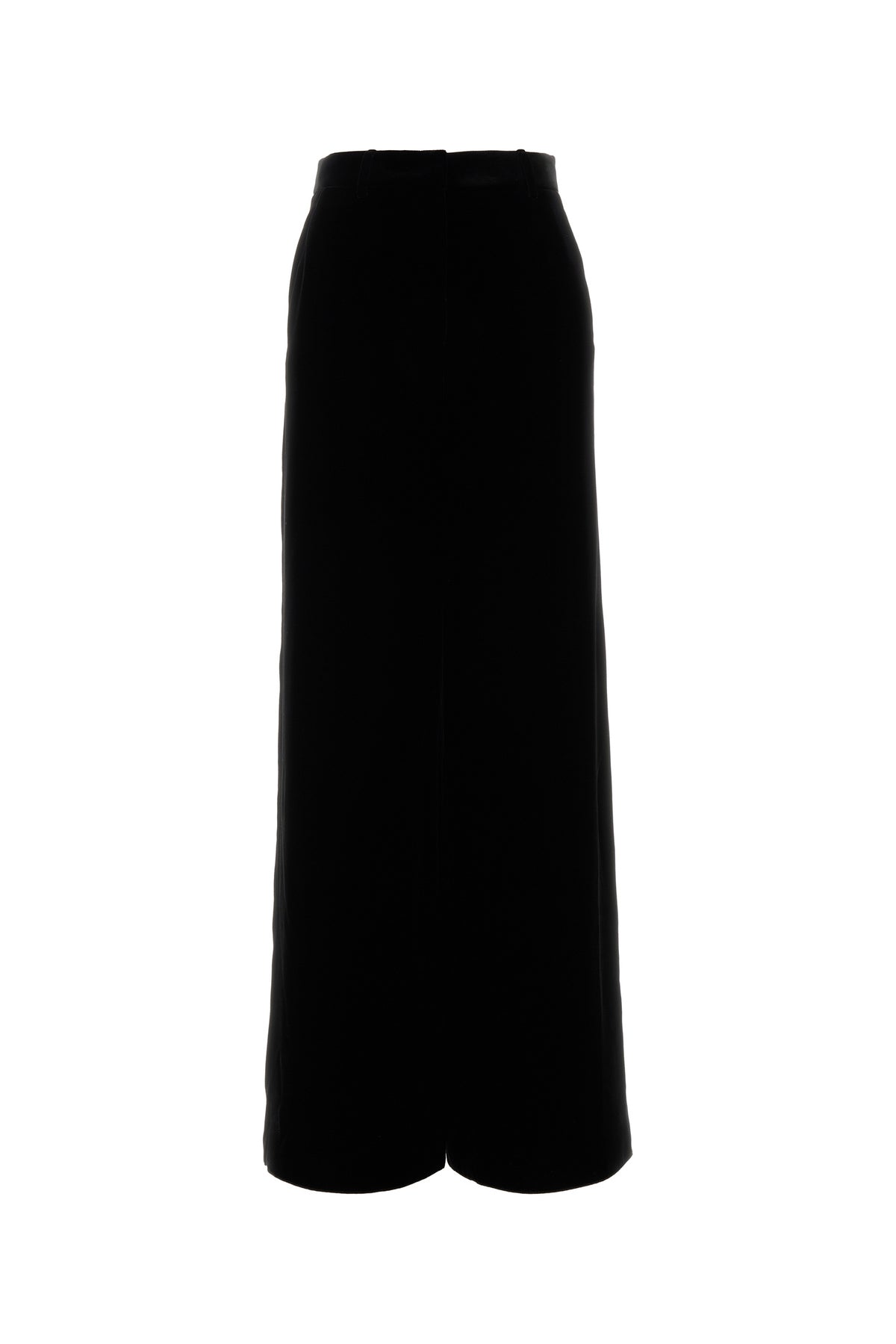 ブラック ベルベット パラッツォ パンツ