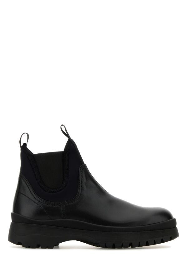 Prada/プラダ｜ブラック レザー アンクル ブーツ