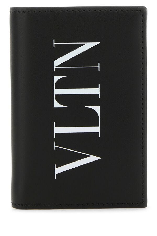 ブラック レザー VLTN カード ホルダー