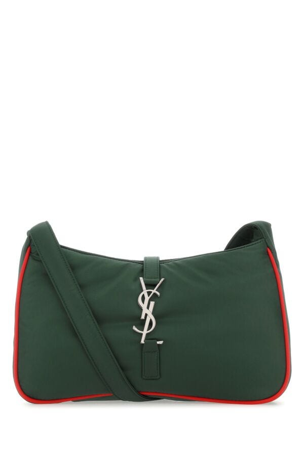 【関税&送料込】Saint Laurent Dark Green Leather Le 5 A 7 Be Saint Laurent/サンローラン｜ダーク グリーン ル 5 7