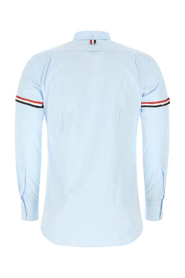 Tシャツ・カットソー THOM BROWNE Powder blue cotton shirt (MWL150E03113 480) Poplin Armband Classic Shirt | Thom Browne