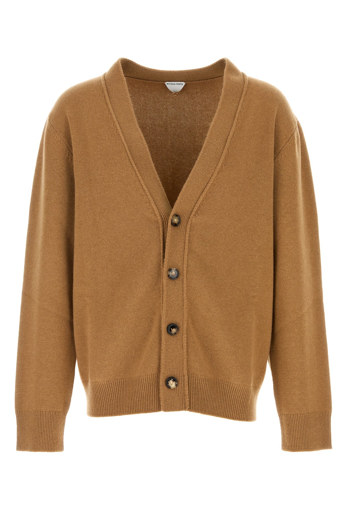 キャメル ストレッチ カシミア ブレンド カーディガン