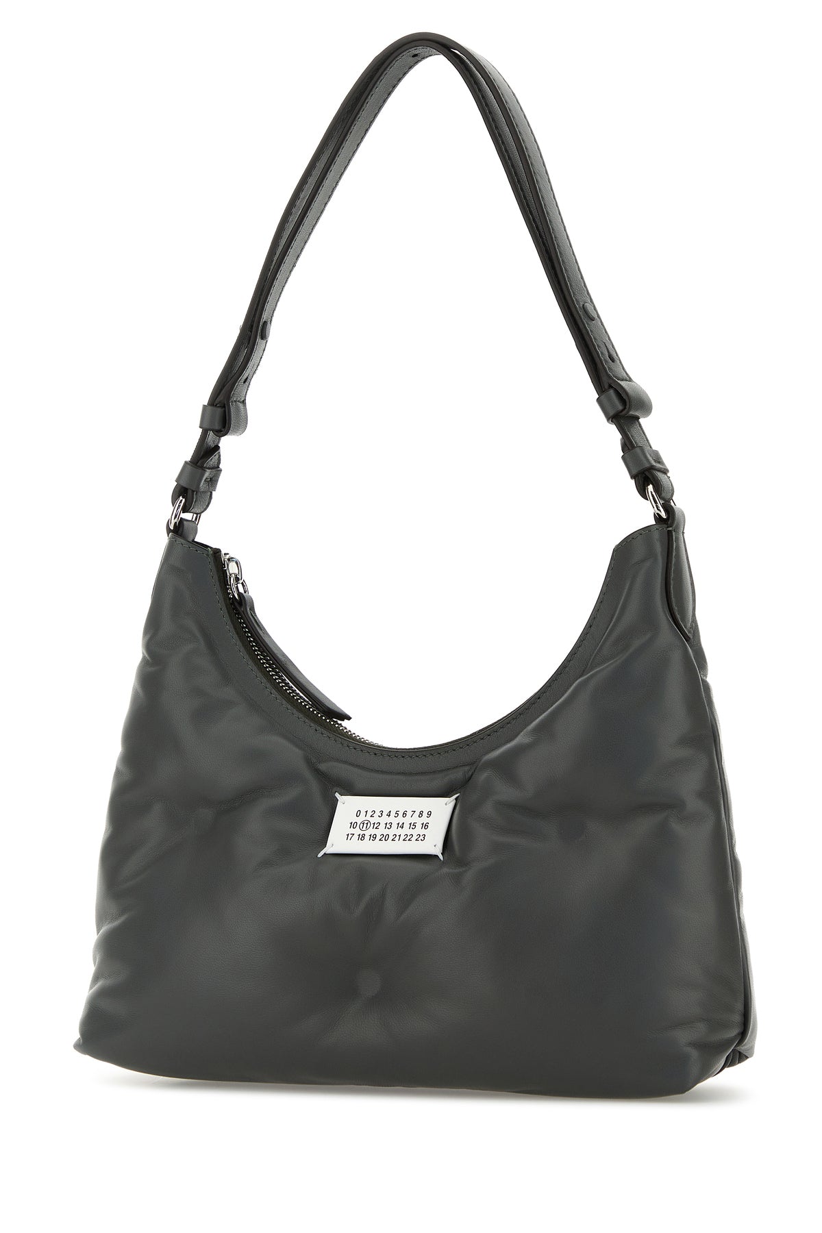 ダーク グレー ナッパ レザー スモール HOBO ショルダー バッグ