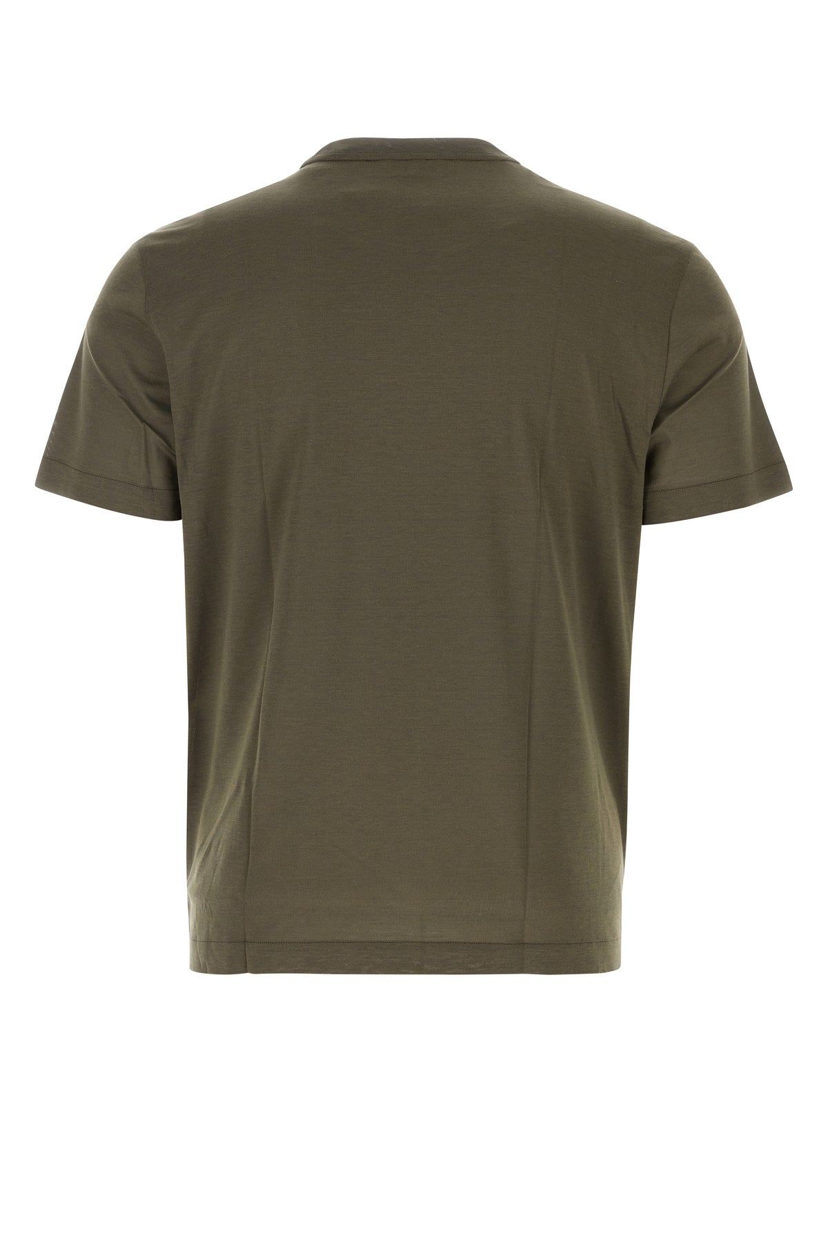 グリーン シルク ブレンド Tシャツ