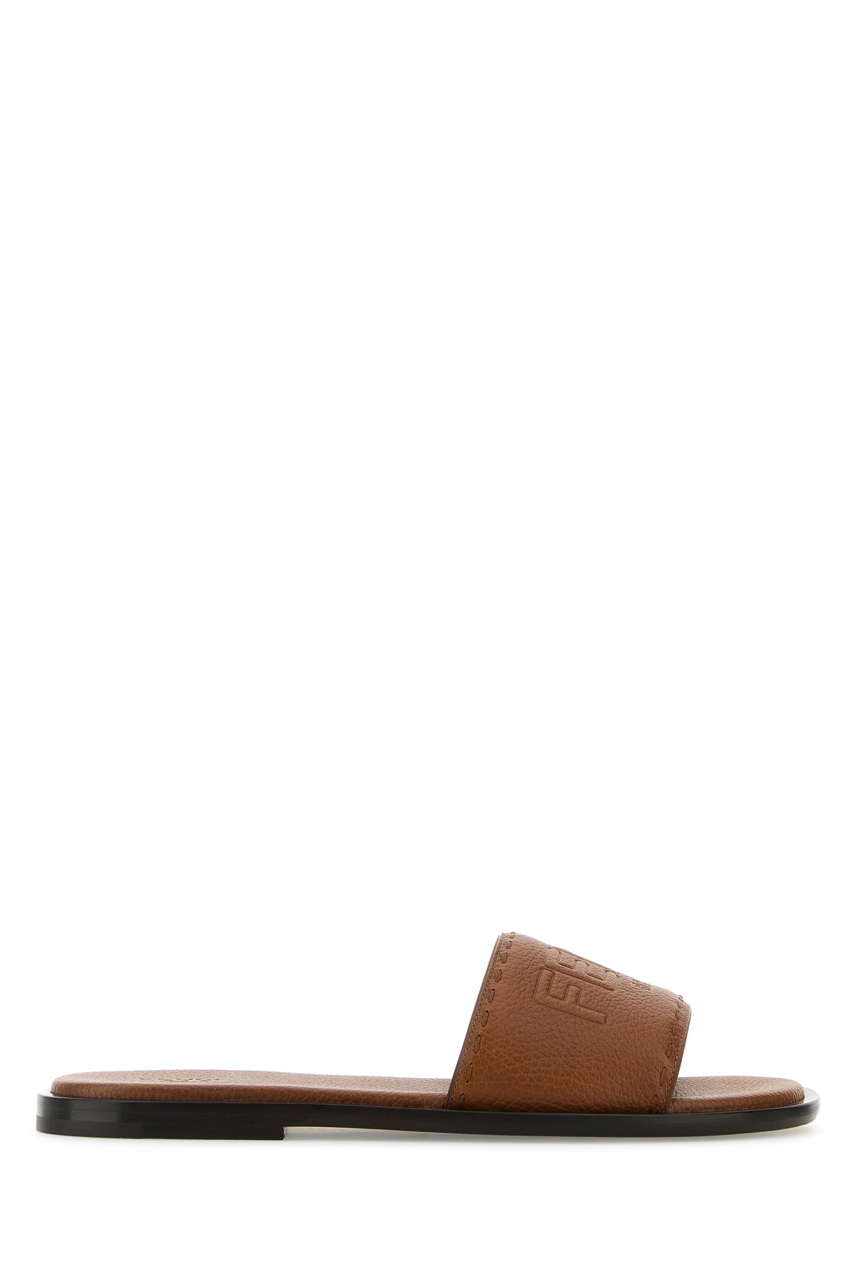 FENDI LEATHER SLIPPERS 上質レザー スリッパ 洗練 ロゴ Fendi/フェンディ｜レザー スリッパ