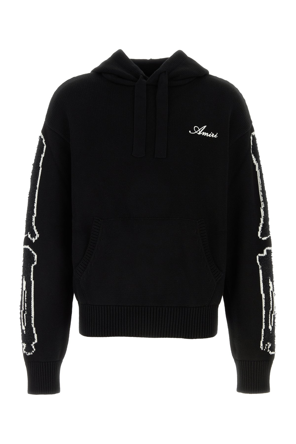 アミリ コットンスウェットシャツ ブラック＆ホワイト Amiri/アミリ｜ブラック コットン ブレンド スウェットシャツ