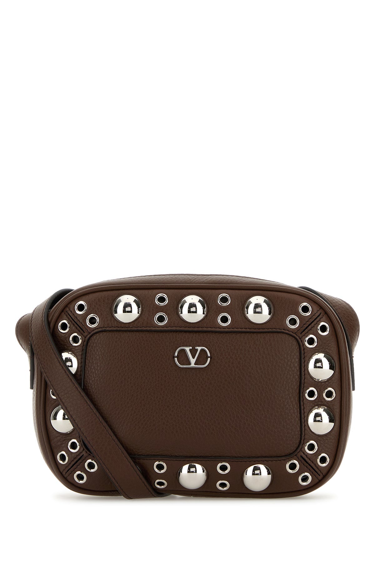 【VALENTINO】レザー ロゴ ショルダーバッグ ブラウン Valentino バレンティノ メンズ レディース 斜め掛け 肩掛け