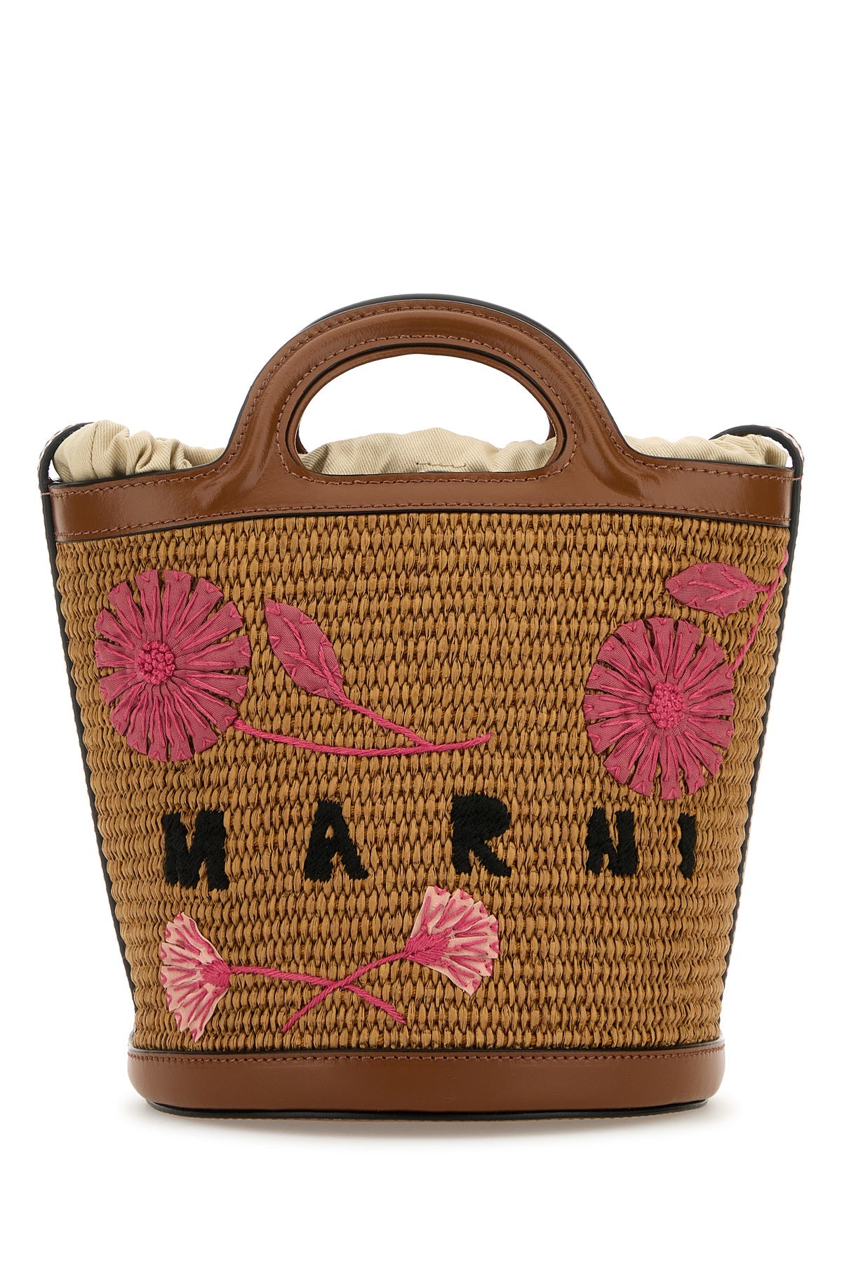 Marni/マルニ｜ブラウン ラフィア アンド レザー トロピカリア