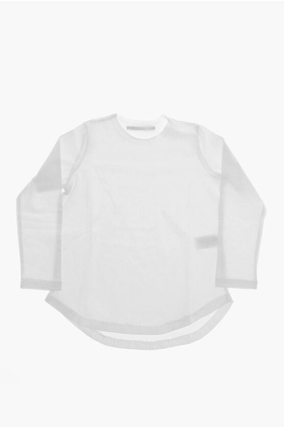 ソリッド カラー ロング スリーブ クルーネック Tシャツ