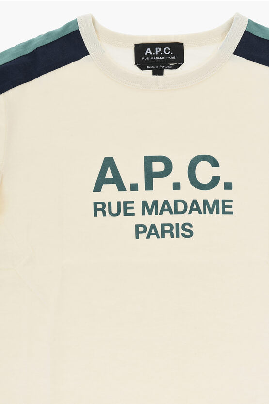 コットン クルーネック Tシャツ ウィズ コントラスト サイド バンド