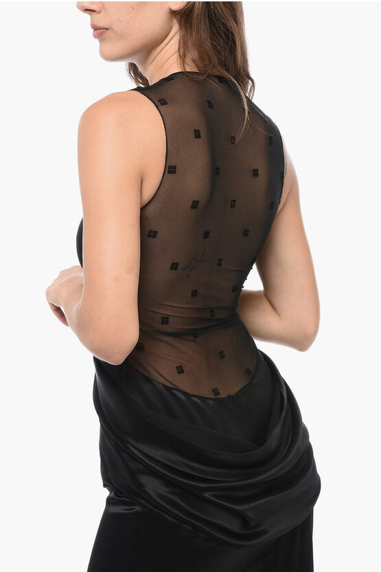 シルク ドレス ウィズ メッシュ バック