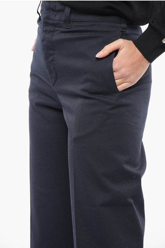 ツイル コットン クロップド フィット パンツ ウィズ ベルト ループ
