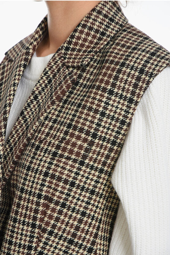 千鳥格子 モチーフ ウール ダブル ブレスト ベスト