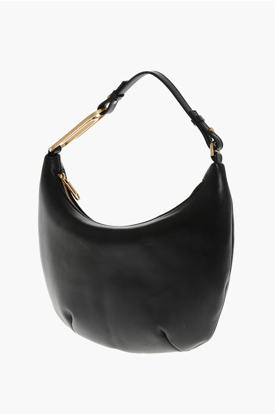 レザー HOBO バッグ ウィズ ジップ クロージャー