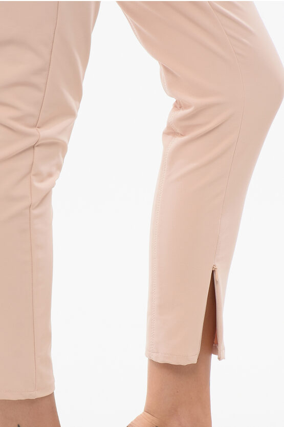 ストレッチ ファブリック クロップド フィット パンツ ウィズ ベルト