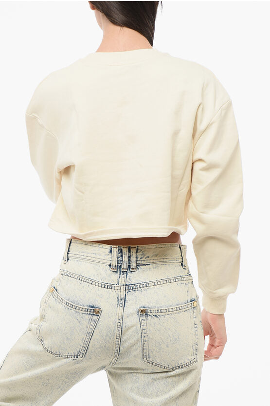 セール【BALMAIN】オーガニックコットン プリント スウェット Balmain/バルマン｜プリント ブラッシュ加工 コットン