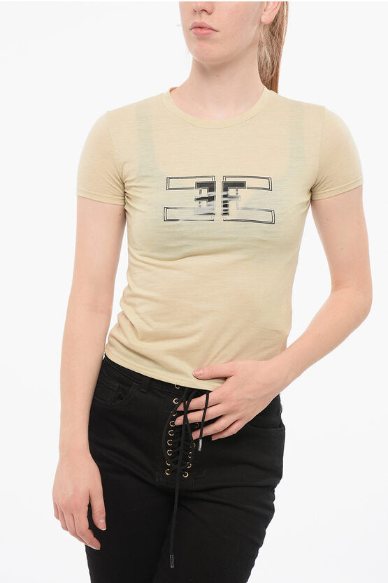 Tシャツ・カットソー ELISABETTA FRANCHI LOGO T-SHIRT Heavy cotton jersey T-shirt with logo | Elisabetta Franchi