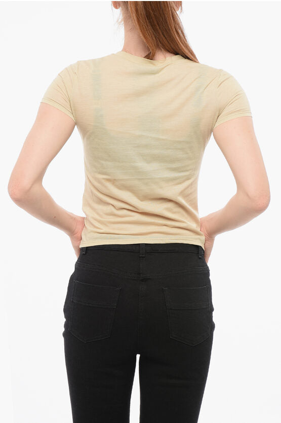 クルー ネック コットン Tシャツ ウィズ プリント ロゴ