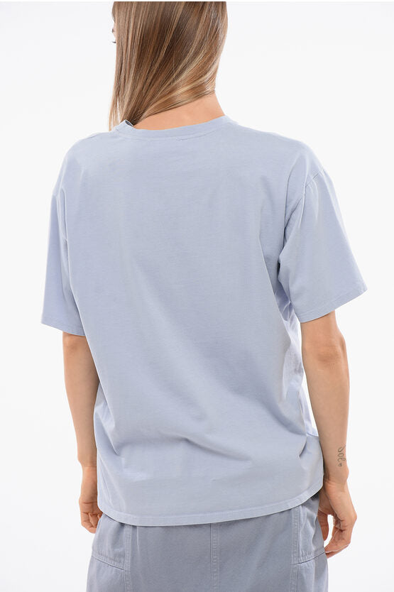 クルー ネック コットン Tシャツ ウィズ エンボス加工 ロゴ