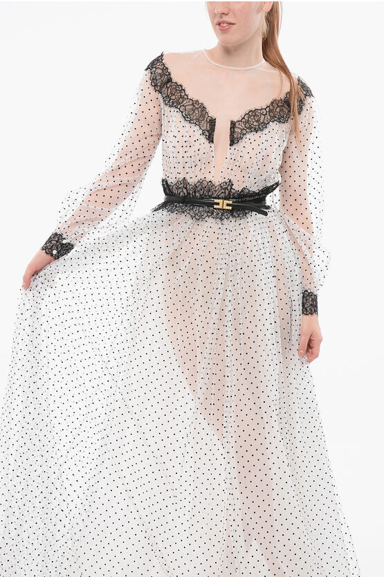 フロック チュール シャツ ドレス ウィズ ポルカ ドット モチーフ