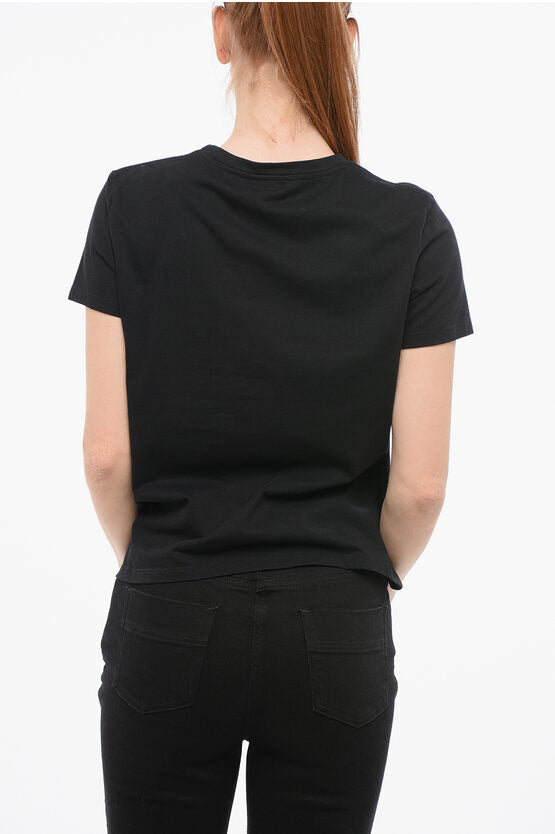 クルー ネック コットン Tシャツ ウィズ ジュエル