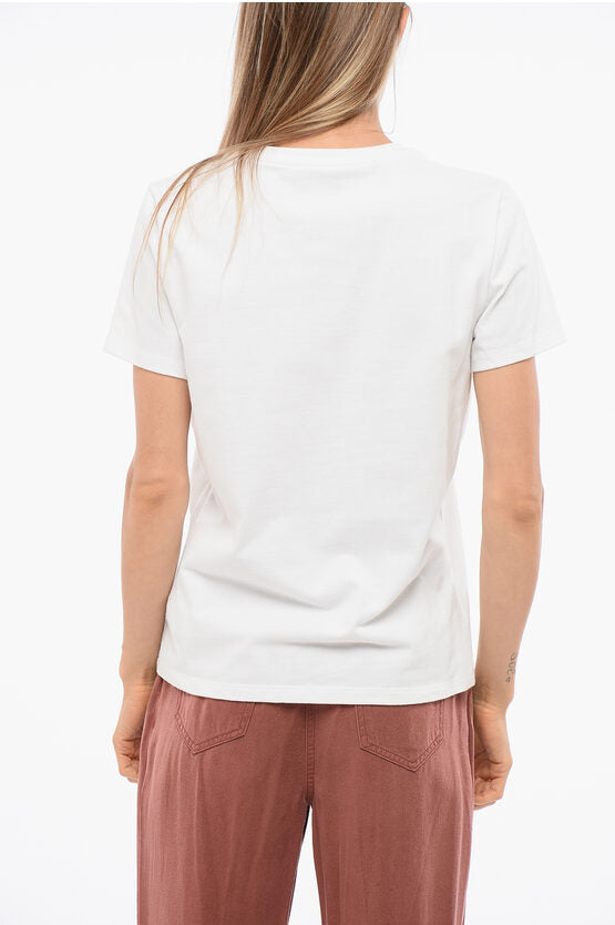 クルー ネック コットン Tシャツ ウィズ ディテール