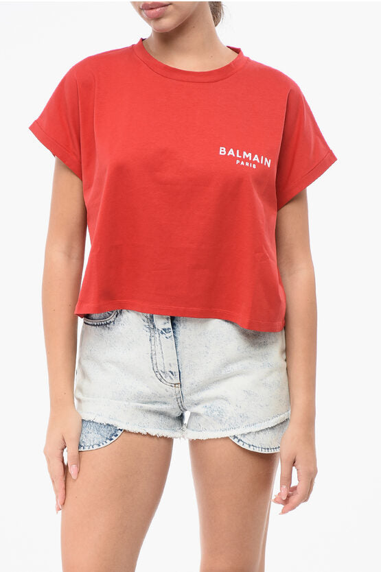 クロップド フィット Tシャツ ウィズ フロック ロゴ