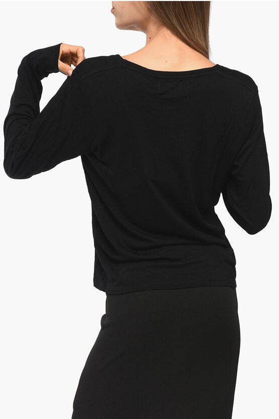 ウール ブレンド クルーネック Tシャツ