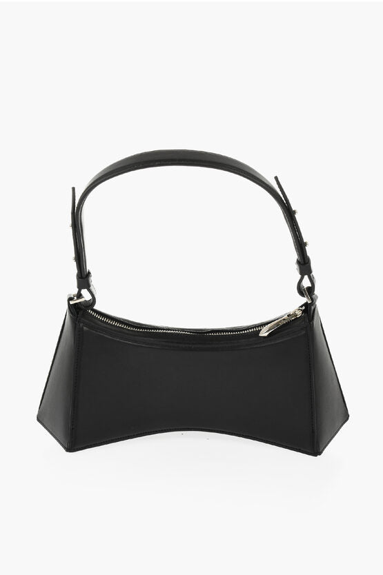 レザー HOBO バッグ ウィズ フロンタル ロゴ
